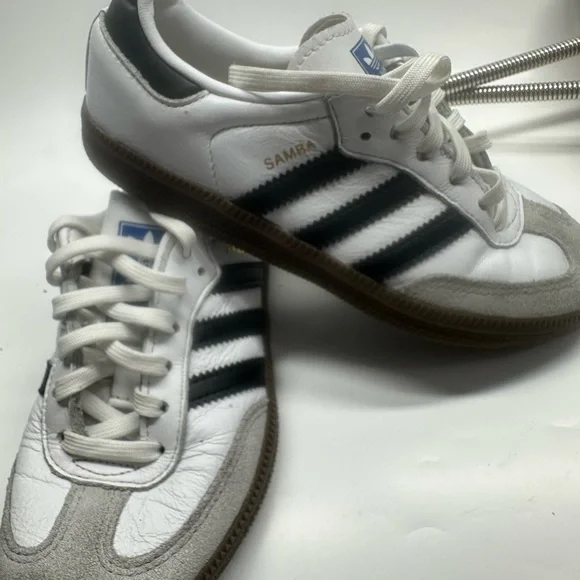 adidas | Shoes | Adidas Kids Samba Sneakers White And Black | Poshmark